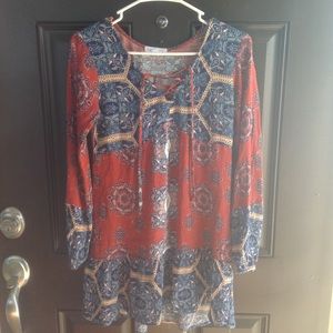 Socialite women's peasant shirt dress